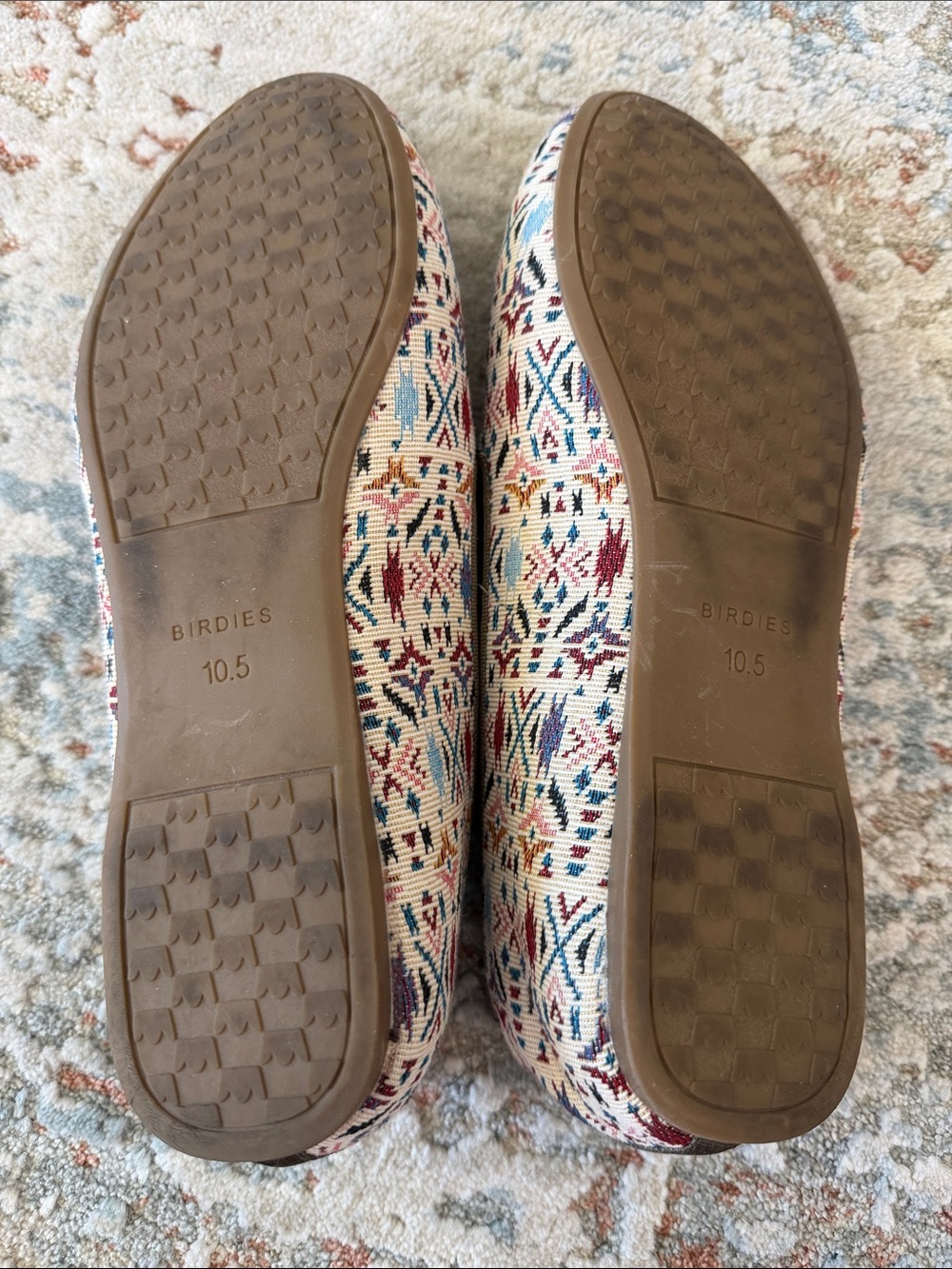 Birdies Navy Tassel Patterned Loafers with Cream Base - Picture 2 of 2